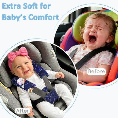 SWESEN Baby Car Seat Strap Covers, Soft Minky Fabric Shoulder Pads