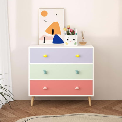 Abosbeet 3 Drawer Kids Dresser With Wooden Legs (photo 2)