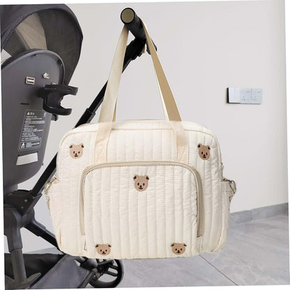 Comebachome Messenger Diaper Bag In Beige With Adjustable Strap (photo 3)