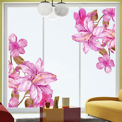 DTLIFEK Giant Pink Flowers Wall Decals For Nursery And Playroom Decor