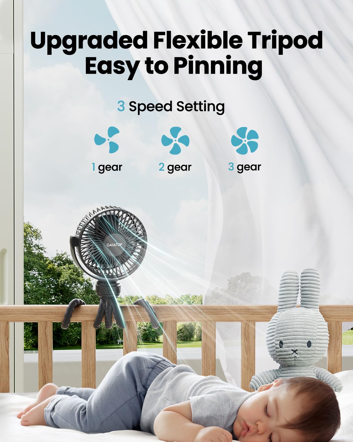 Gaiatop Mini Portable Stroller Fan