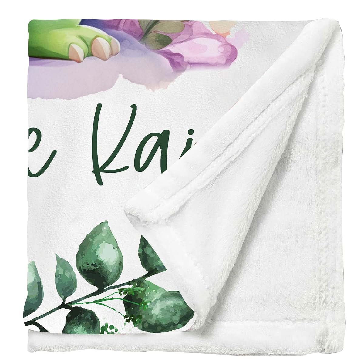HOBEYALIN Personalized Dinosaur Name Blanket - Custom Baby Boy Gift - Plush Fleece Blanket, 30x40 inches (photo 3)