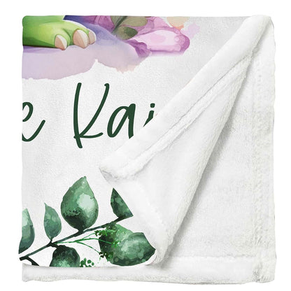 HOBEYALIN Personalized Dinosaur Name Blanket - Custom Baby Boy Gift - Plush Fleece Blanket, 30x40 inches (photo 3)