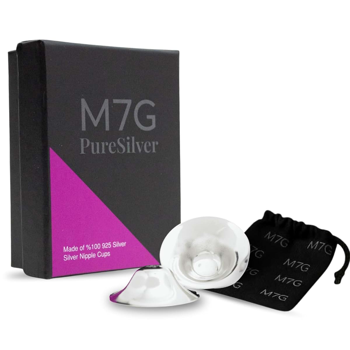 M7G Silver Nursing Cups 925 Silver Nickel Free