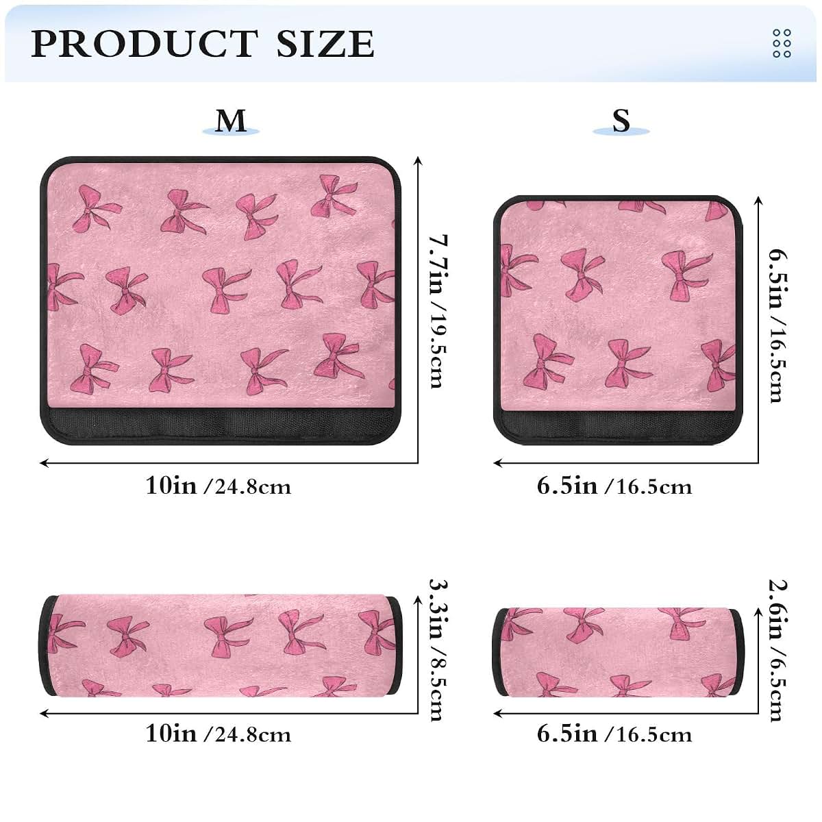 Vdsrup Pink Bow Ribbon Car Seat Strap Covers