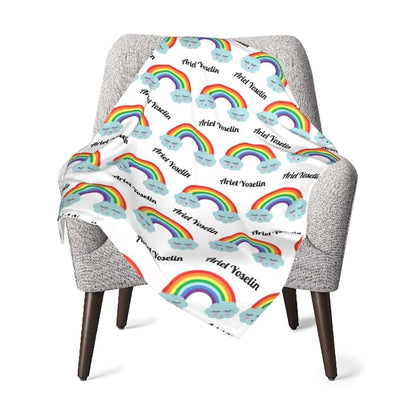 BabyOneStop Personalized Rainbow Baby Blanket With Custom Name
