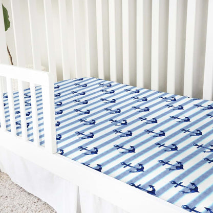 Nautical Life Navy Nautical Fitted Crib Mattress Sheets for Nursery Bedding