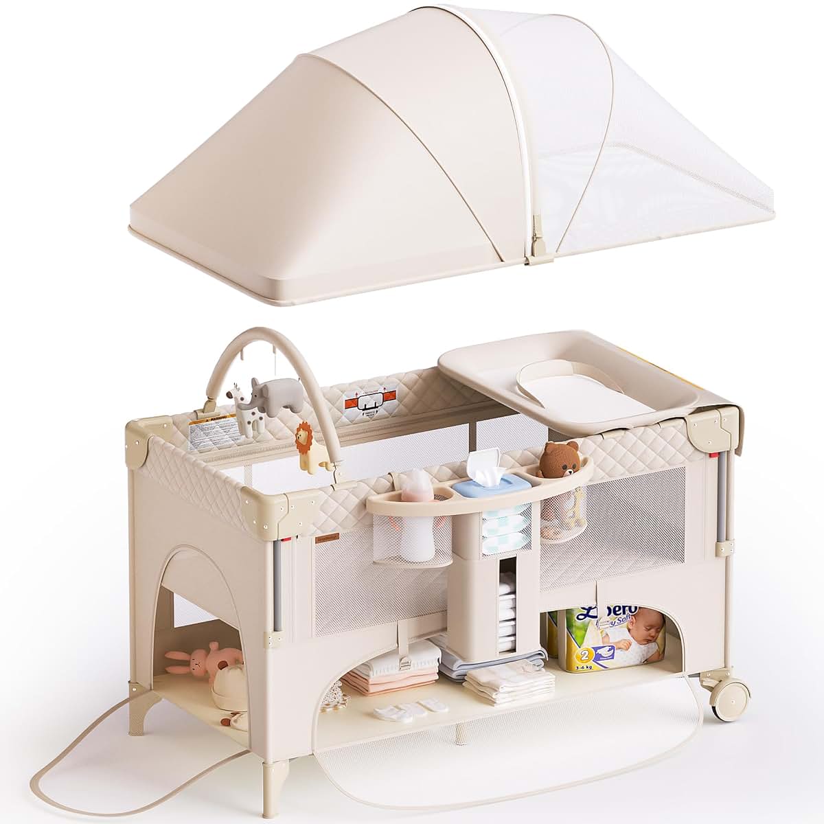 Kingobabys Baby Bassinet And Pack And Play