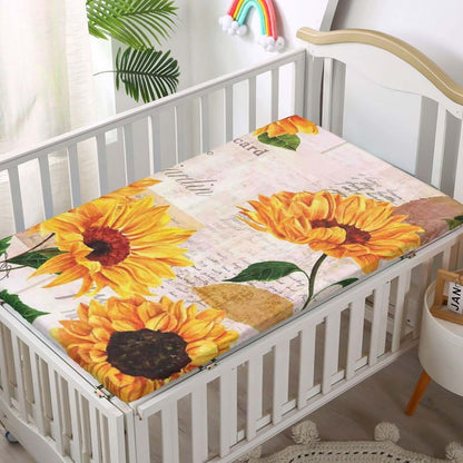 Xialenai Sunflower Themed Fitted Crib Sheet