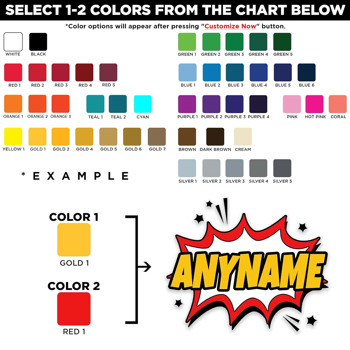SOUTH9STICKER Custom Comic Name Wall Decal Personalized Kids Room UV DTF
