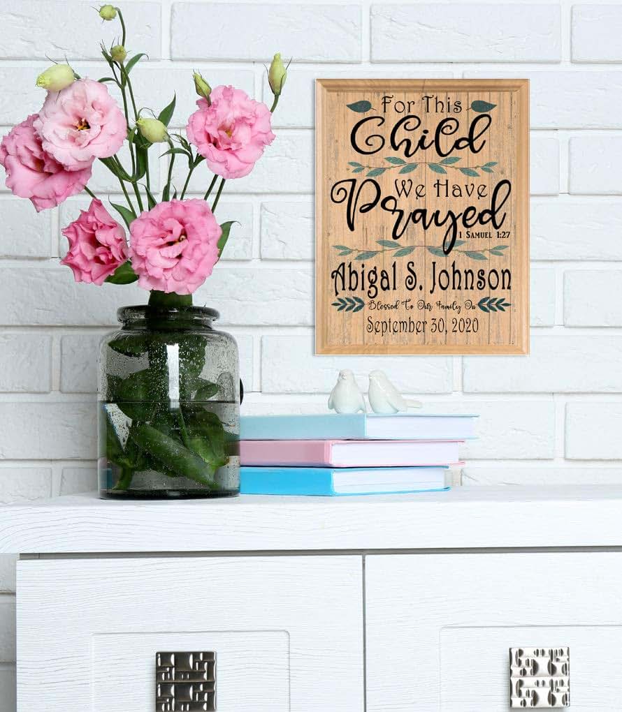 Broad Bay For This Child We Have Prayed Personalized Nursery Wall Art