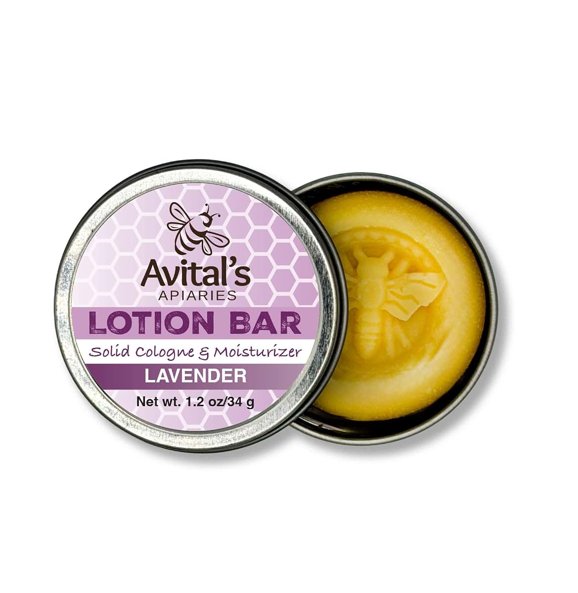 Avital's Apiaries Lavender Lotion Bar For Dry Skin
