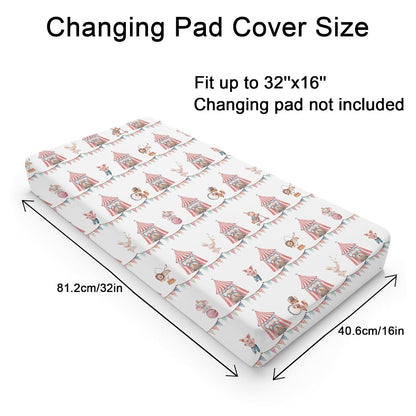 BabyOneStop Watercolor Circus Animals Changing Pad Cover