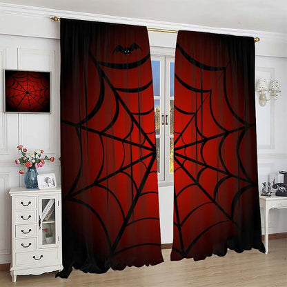 SHElifestyle Spider Web Blackout Window Curtains, 63x63 Inch 2-Panel Set