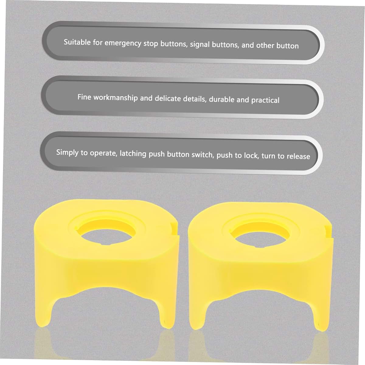 OKUMEYR Emergency Stop Button Cover, 10 Pack Yellow ABS Protective Cap, Turn to Release, Waterproof