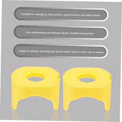 OKUMEYR Emergency Stop Button Cover, 10 Pack Yellow ABS Protective Cap, Turn to Release, Waterproof