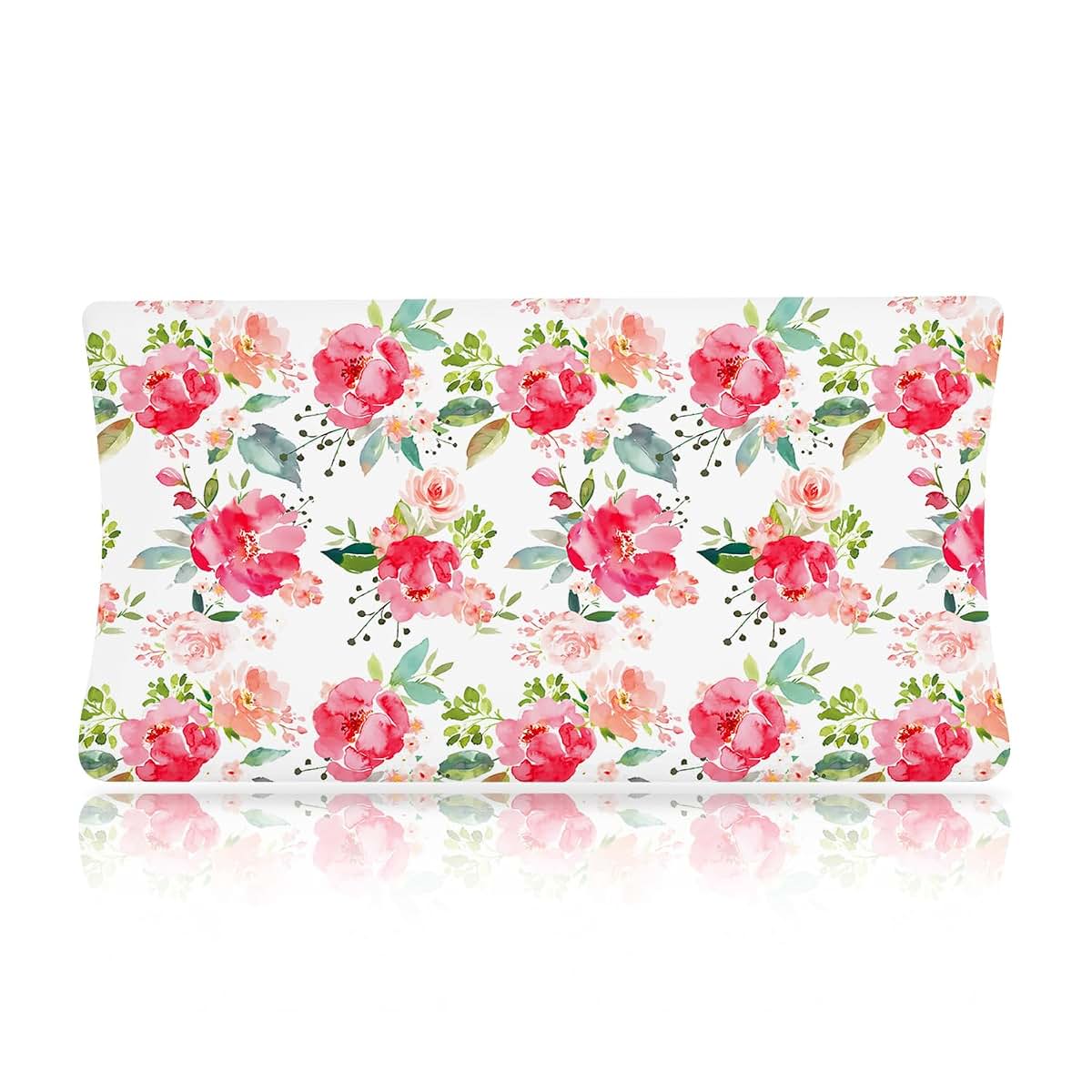 Boyoung Stretchy Changing Pad Cover Purple Flower Print