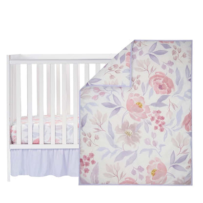 Bedtime Originals Lavender Floral 3-Piece Baby Crib Bedding Set