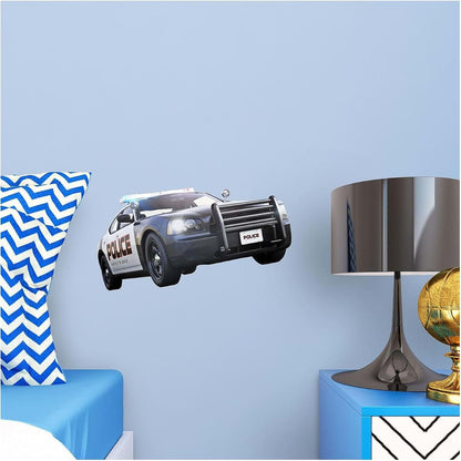 Stickit Graphix 12" Police Cop Car Wall Decal Sticker 3D Wall Art Vinyl Graphic Boys Bedroom Game Room Man Cave Decor