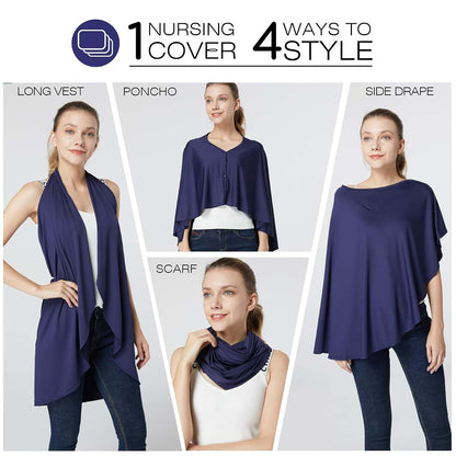 Kefee Kol Nursing Cover and Baby Poncho in Blue (photo 3)
