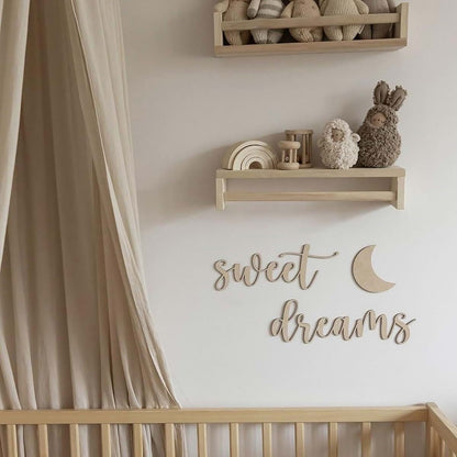 Sweet Dreams Wooden Wall Art Sign for Nursery or Bedroom Decor