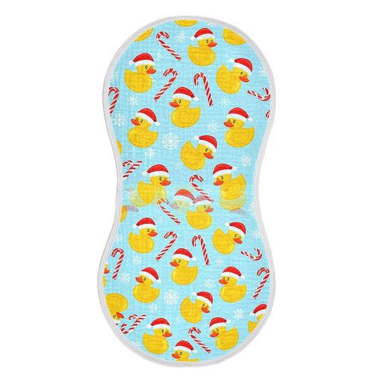 BabyOneStop Muslin Cotton Burp Cloths Set, Yellow Rubber Ducks Pattern