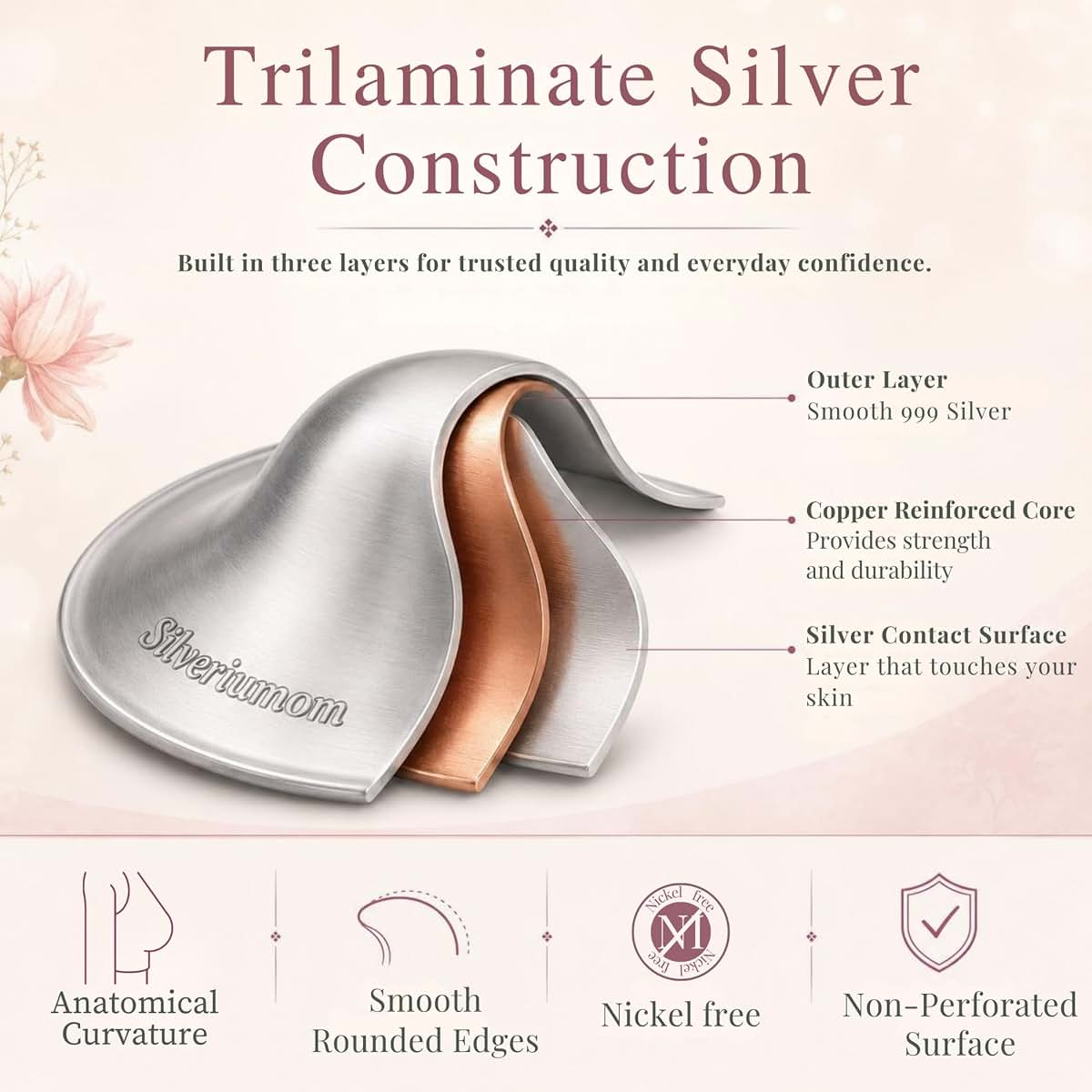 Silveriumom Healthy first touch Silveriumom Silver Nursing Cups, Nipple Shields & Covers for Breastfeeding (photo 3)
