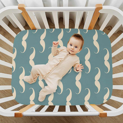 ALAZA Mustache Funny Retro Crib Sheet, Fitted Baby Sheet for Standard Crib and Playard, 52 x 28 in