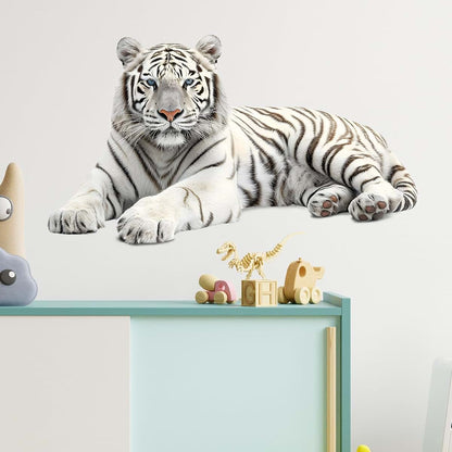 RoyoLam Lying White Tiger Wall Decal Removable Waterproof Vinyl