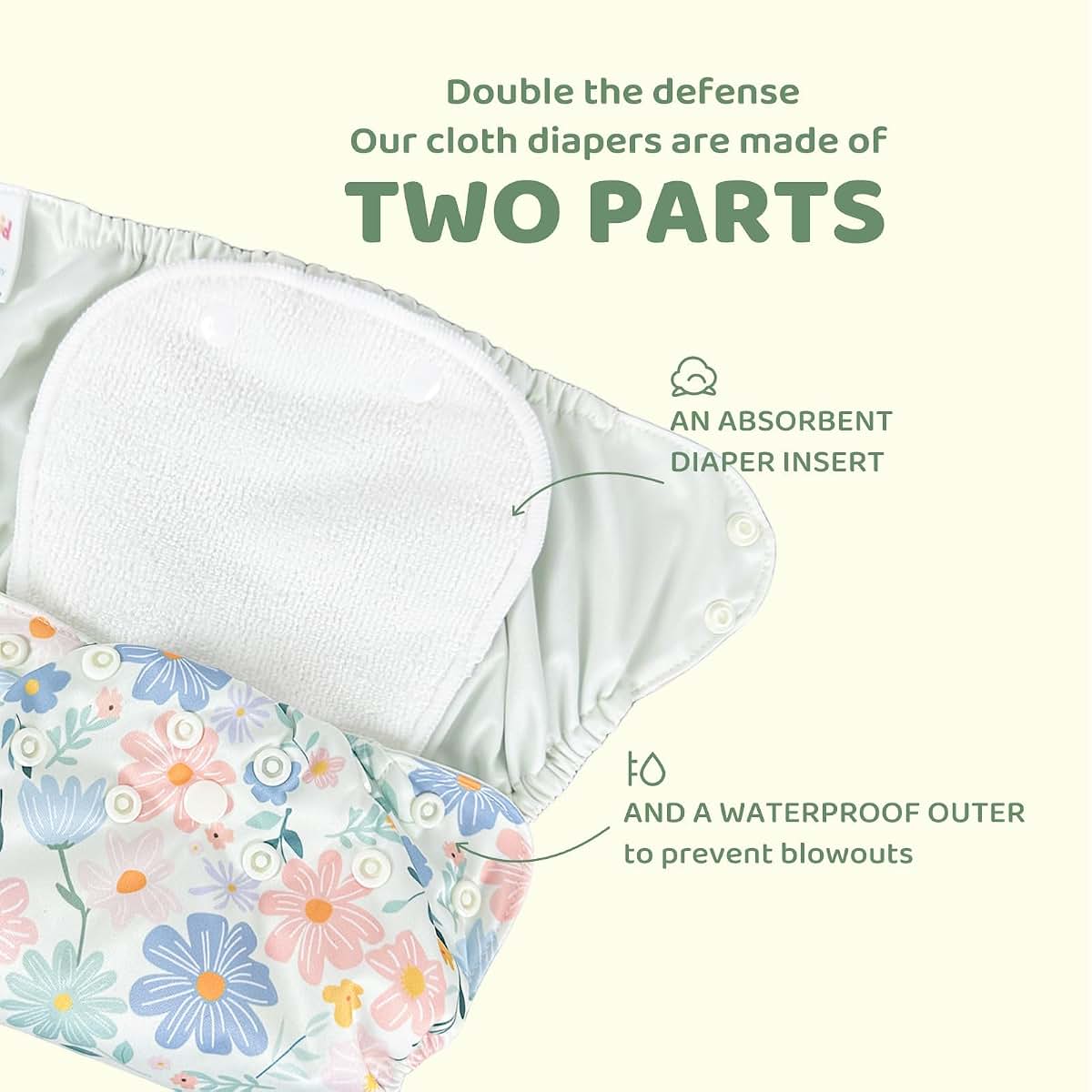 BISENKID 2 Pack Plastic Training Pants Plastic Underwear for Toddlers - Adjustable Outer Shell with 3 Pack Absorbent (photo 3)