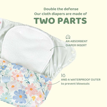 BISENKID 2 Pack Plastic Training Pants Plastic Underwear for Toddlers - Adjustable Outer Shell with 3 Pack Absorbent (photo 3)