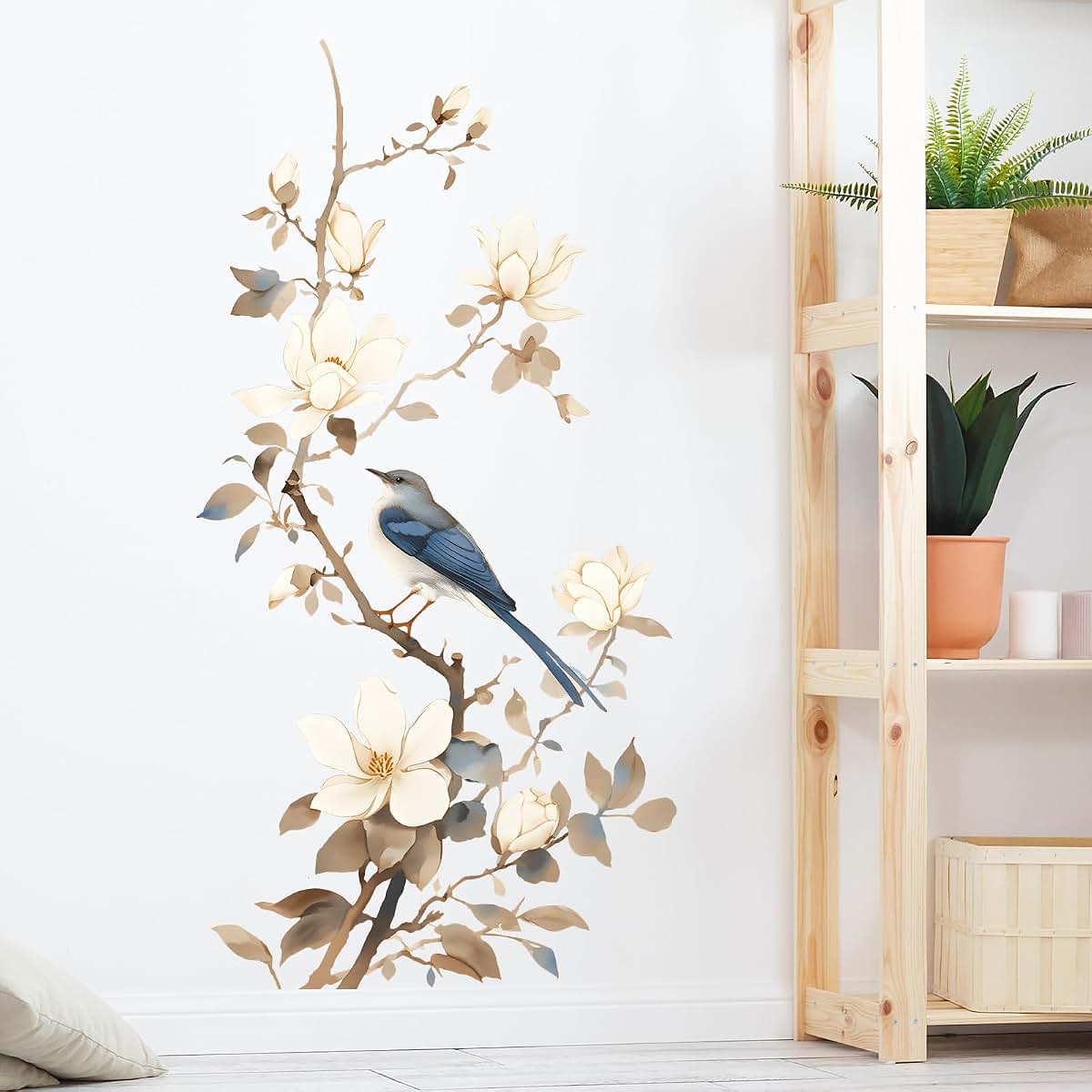 Royolam Chinese Flowering Tree Branches Bird Wall Decal