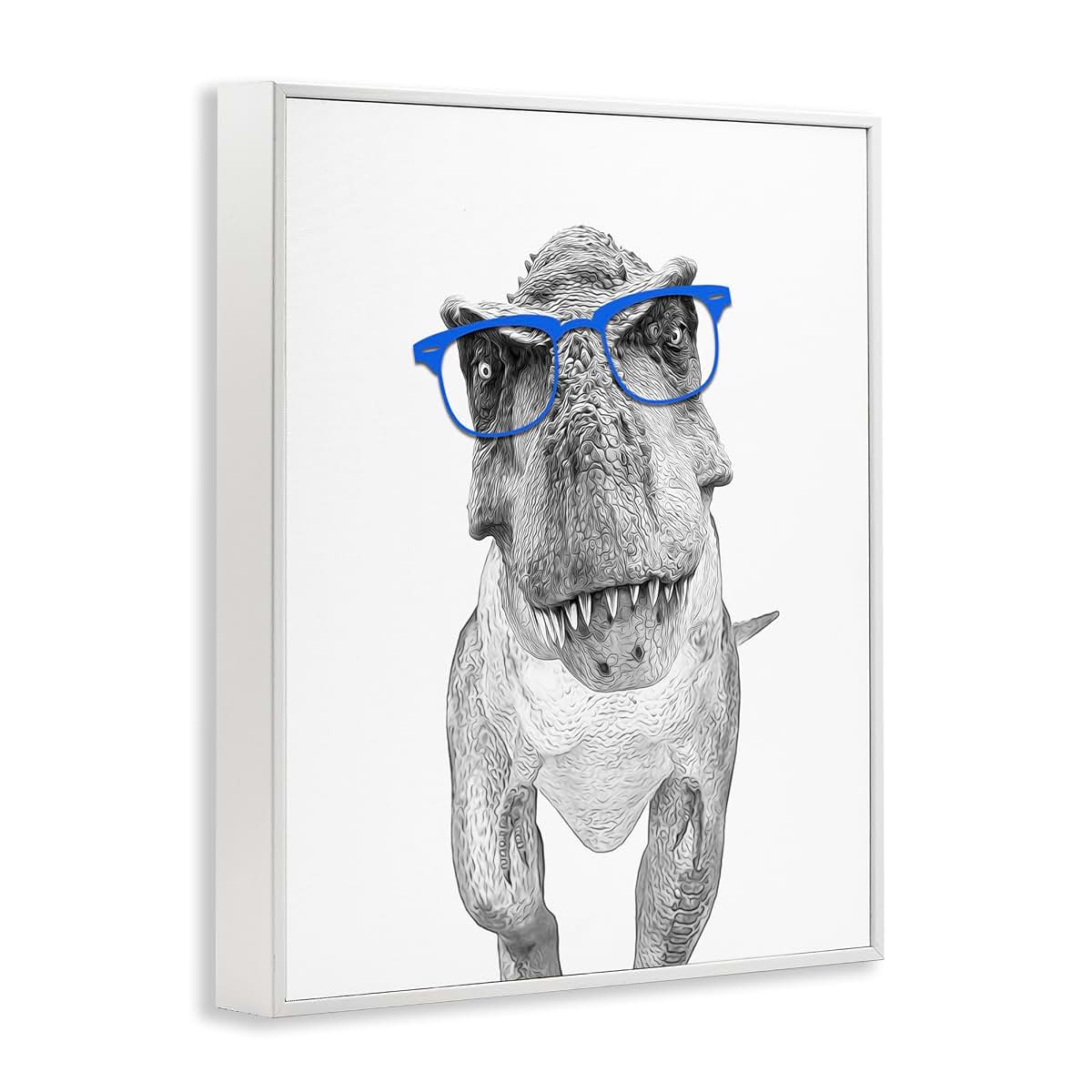 Stupell Industries Framed T-Rex Dinosaur Giclée Print, White Frame, 24 x 30