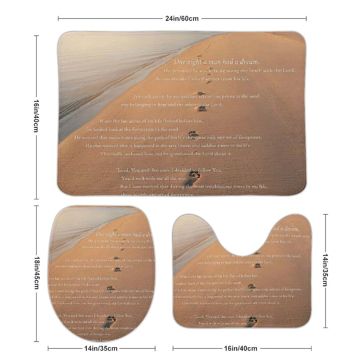 HYDJLXA Footprints in THESand Pattern Classic Rectangular Pattern Decorative Carpet 15.7"x23.6" (photo 2)