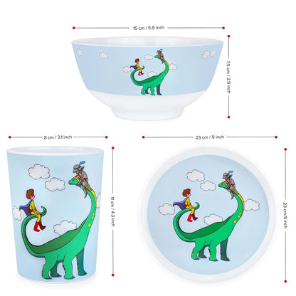 Kiz Designs Unicorn Children Dishes – Premium Melamine kids Dinnerware Set with Cup, Bowl, feeding Plate –Non-BPA and (photo 3)