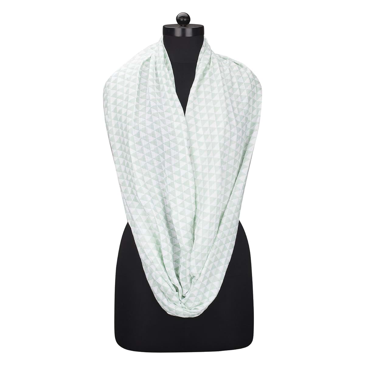 Bacati - Muslin Nursing Scarf (Mint Triangles) (photo 3)