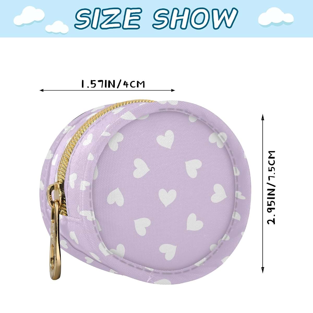 Heart Shape Light Purple Pacifier Case with Swivel Clip, Travel Holder for Diaper Bag & Stroller