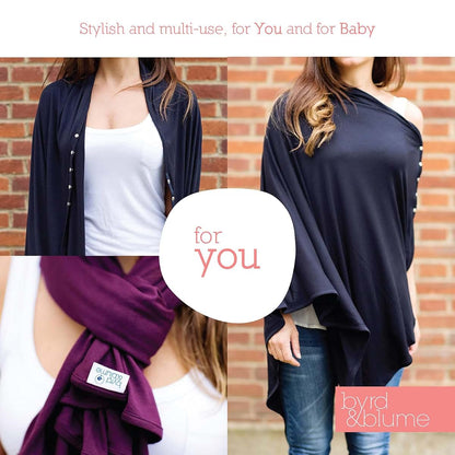 Byrd & Blume Maternity Nursing Cover Breathable Lightweight Breastfeeding Cover Wrap Shawl Scarf Poncho Full 360 (photo 4)