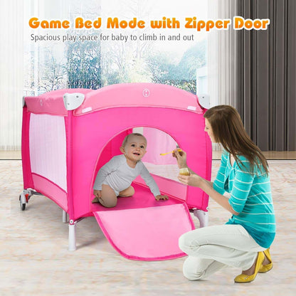 Honey Joy 4-in-1 Portable Baby Playard With Bassinet And Changing Table