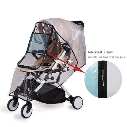 Gsycle Universal Clear Stroller Rain Cover with Breathable Air Holes and Waterproof Zipper (photo 2)