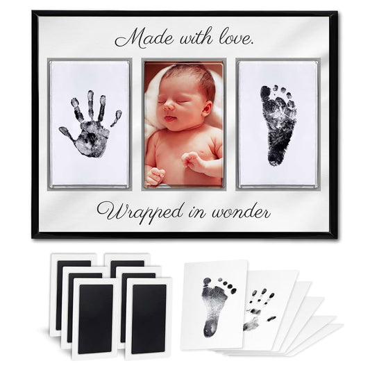 Classic Awards Baby Hand and Footprint Kit with Photo & Birth Details, Inkless Hand and Footprint Kit, Newborn Keepsake