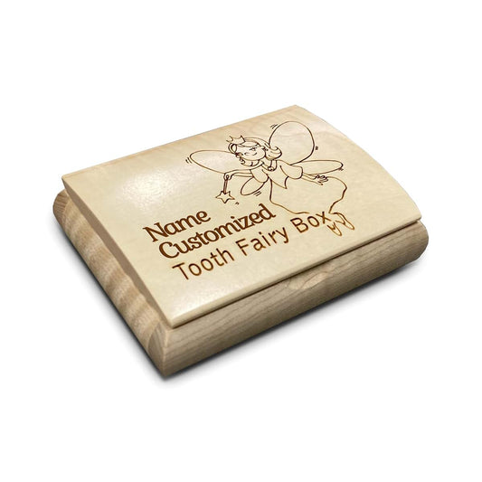 Mikutowski Woodworking Name Customized Tooth Fairy Box for Boys and Girls - Made in USA Customized Baby Teeth Keepsake