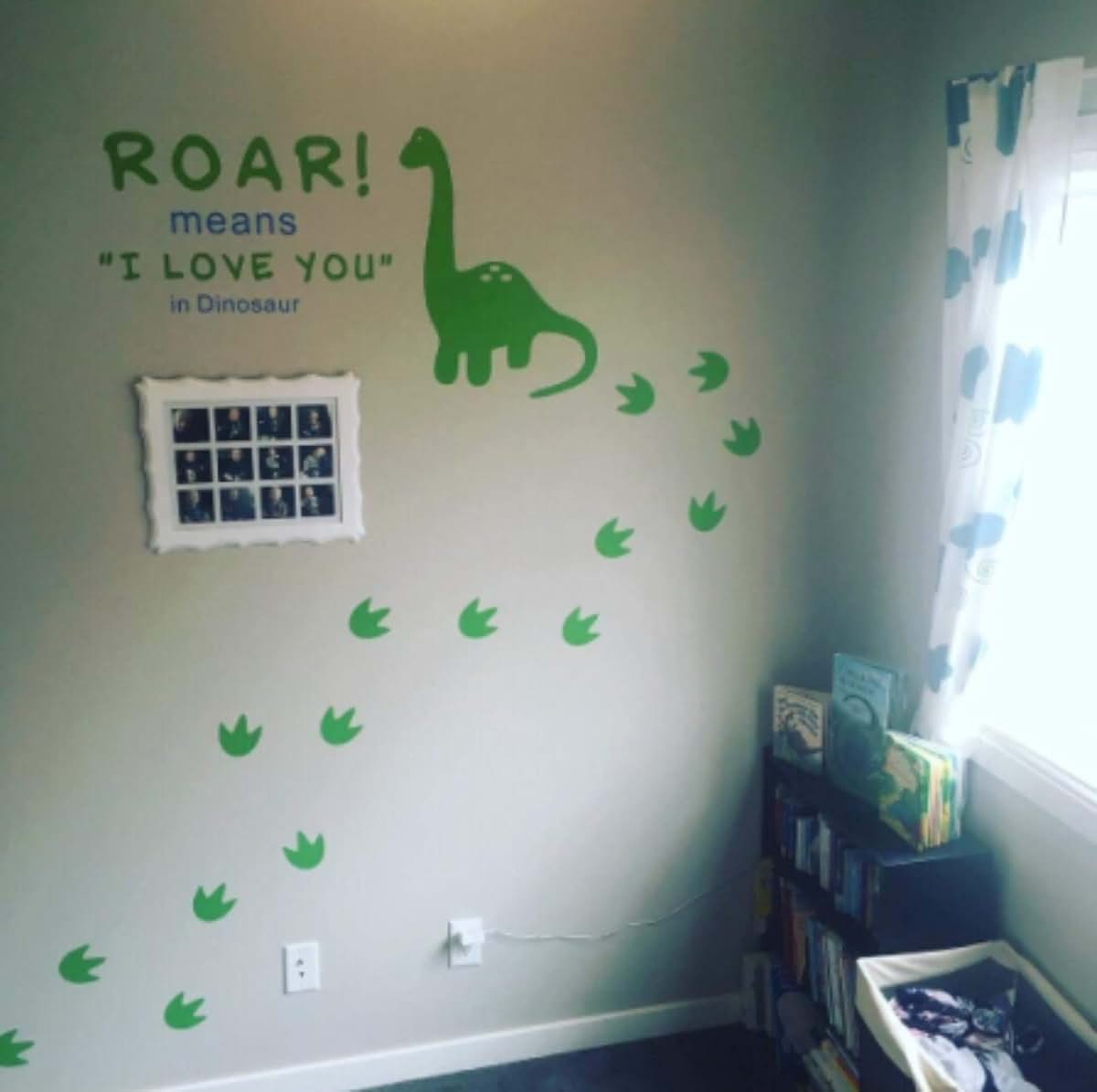 BabyOneStop Dinosaur Roar Means I Love You Wall Decal With Footprints