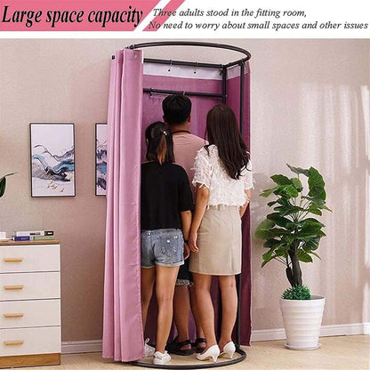 Freestanding Movable Fitting Room with Shade Curtain