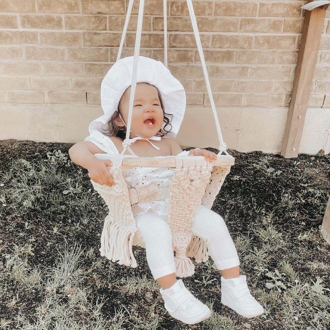 Macrame Baby Swing Hammock for Toddlers | Handmade Indoor/Outdoor Chair