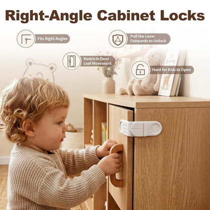 Hoxutym 45-Piece Baby Proofing Kit With Cabinet Locks, Corner Guards, And Outlet Covers