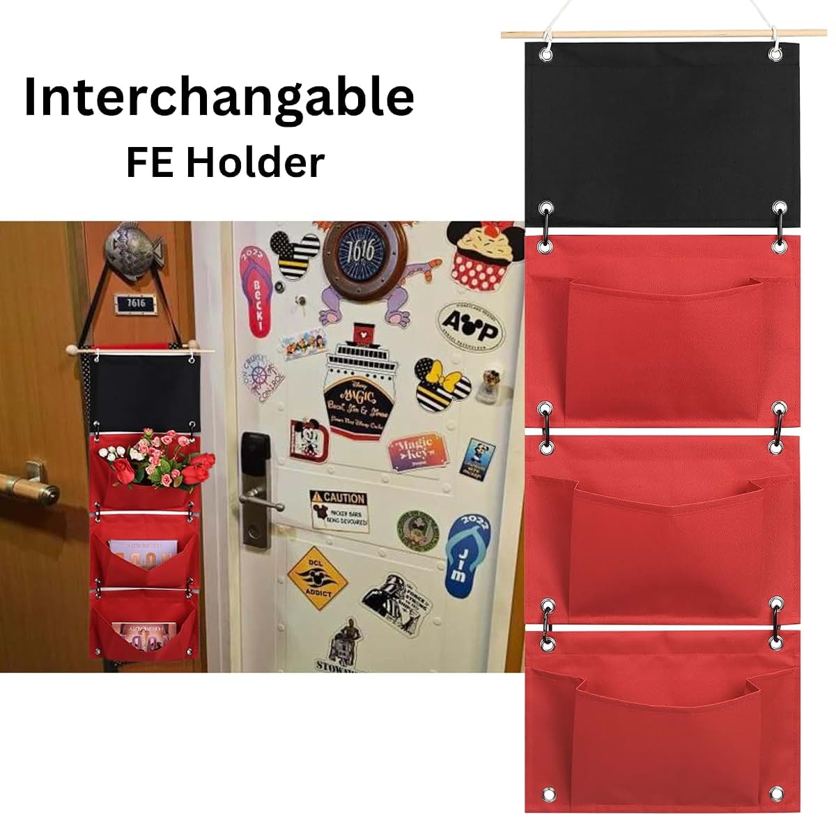 Sussie Daddy Interchangeable Fish Extender Pouch, 3-Pocket Hanging Organizer (photo 3)