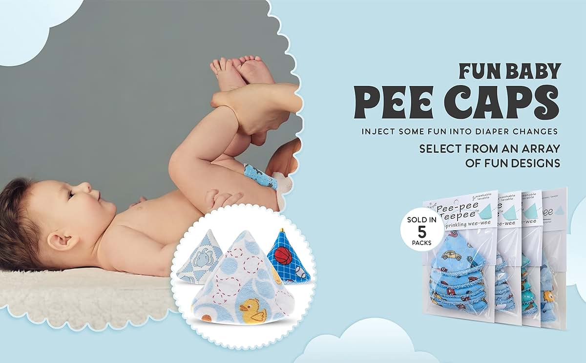 Beba Bean Washable Cotton Pee-Pee Teepees that Shield Baby Boys Pee During Diaper Changes. Makes a Great add-on Gift (photo 4)