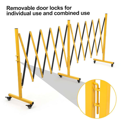 Towallmark Expandable Metal Barricade, 16FT Folding Security Gate with Wheels, Retractable Driveway Gate, Flexible (photo 4)