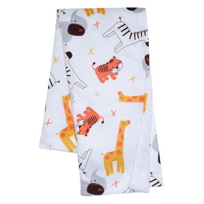 Lollipop Jungle Safari Fleece Baby Blanket for On-the-Go Use